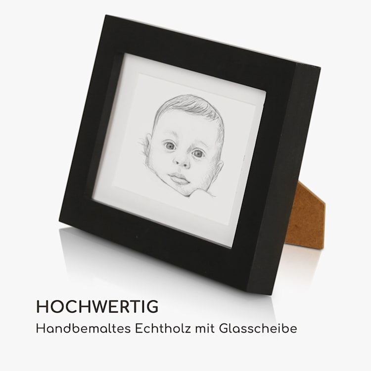 Brighton Bilderrahmen Glasscheibe 10 x 15 cm mit Passepartout Echtholz Schwarz