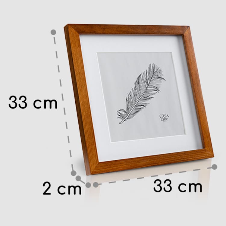 Moldura Bristol painel de vidro de 30 x 30 cm com porta-fotos madeira verdadeira ferrugem