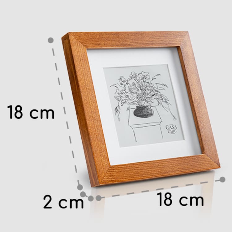 Bristol Cadre photo avec vitre 15 x 15 cm et passe-partout bois véritable rouiller