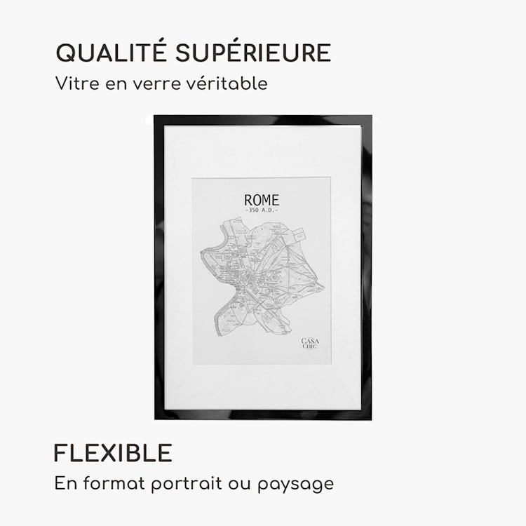 Berwick Cadre photo rectangulaire DIN A4 cm Photos Passepartout Verre Argent