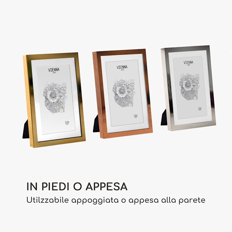 Berwick cornice, rettangolare, foto DIN A4 cm, passepartout, vetro Argento