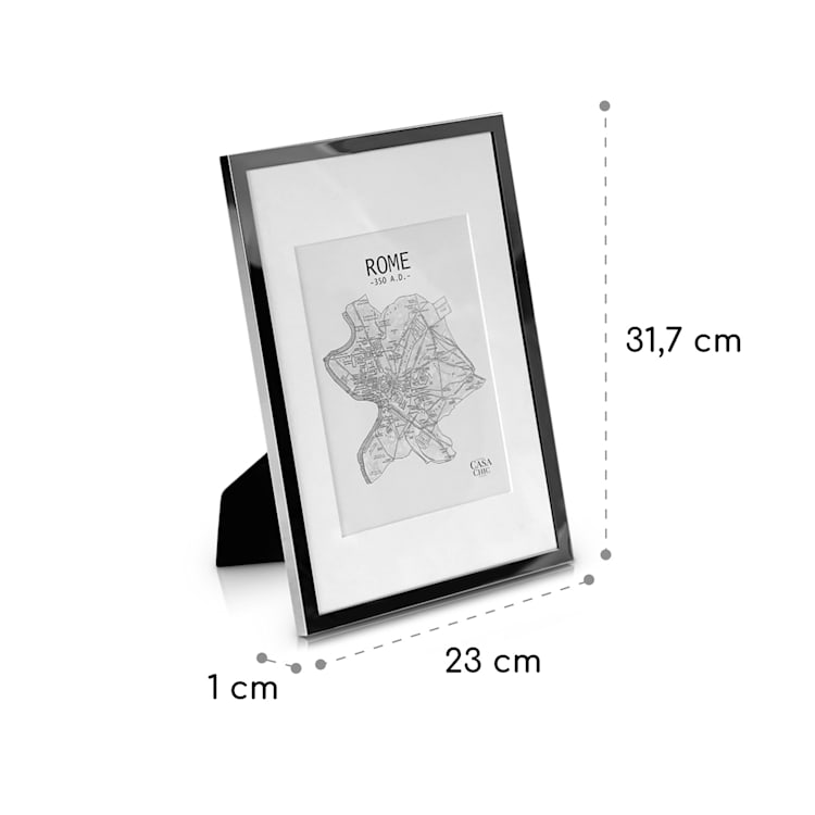 Berwick cornice, rettangolare, foto DIN A4 cm, passepartout, vetro Argento