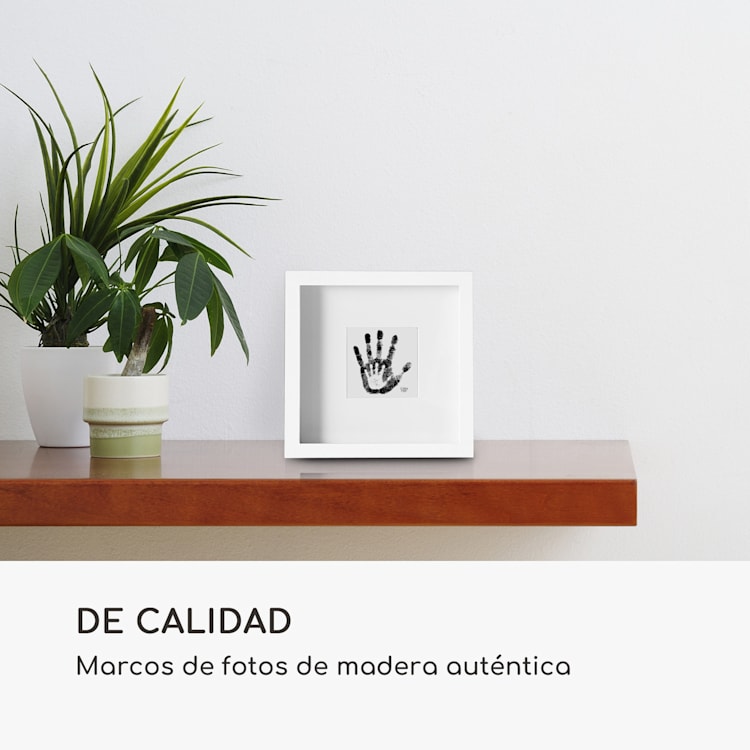 Marco de fotos Camden 23 x 23 cm y 10 x 10 cm Paspartú Madera real Blanco