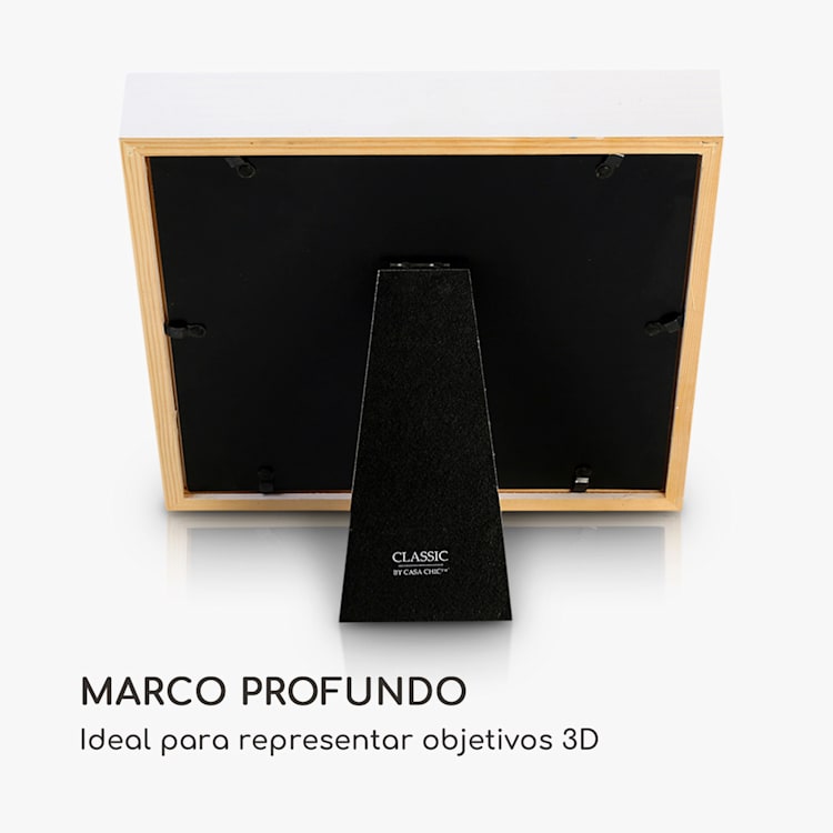 Marco de fotos Camden 23 x 23 cm y 10 x 10 cm Paspartú Madera real Blanco