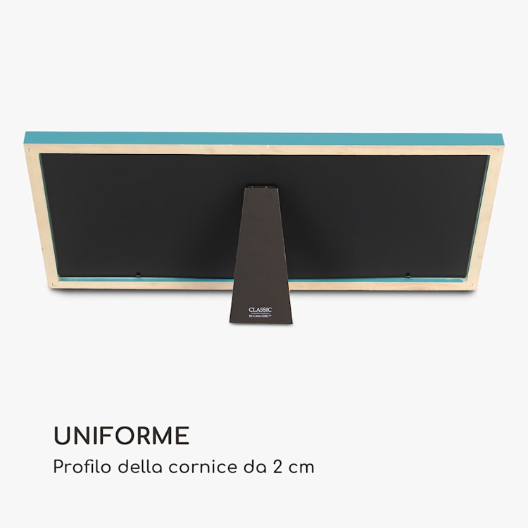 Moorgate - Cornice rettangolare, per 3 immagini da 15 x 10 cm, passepartout, legno Turchese