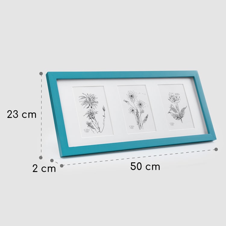 Moorgate cadre photo rectangulaire 3 cadres 15 x 10 cm passe-partout bois Turquoise