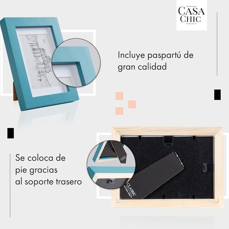 Set de 3 marcos de fotos Clapton rectangular 14 x 9 cm fotos paspartú cristal