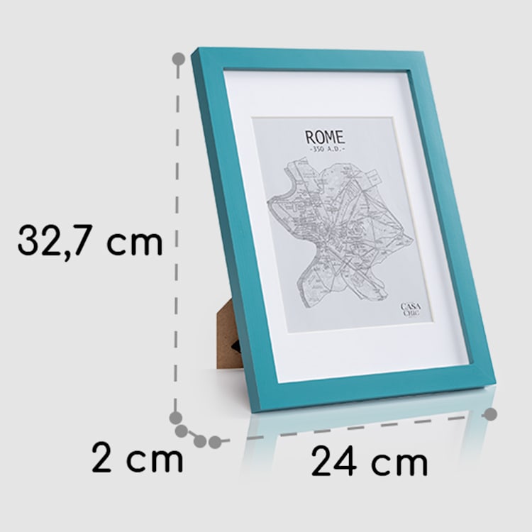Clapton Bilderrahmen rechteckig DIN A4 28,7 x 20 cm Fotos Passepartout Glas Türkis