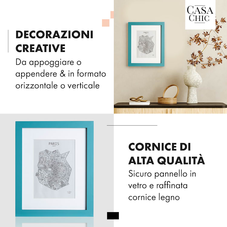 Cornice Clapton rettangolare 24,8 x 19,3 cm Foto Passepartout Vetro