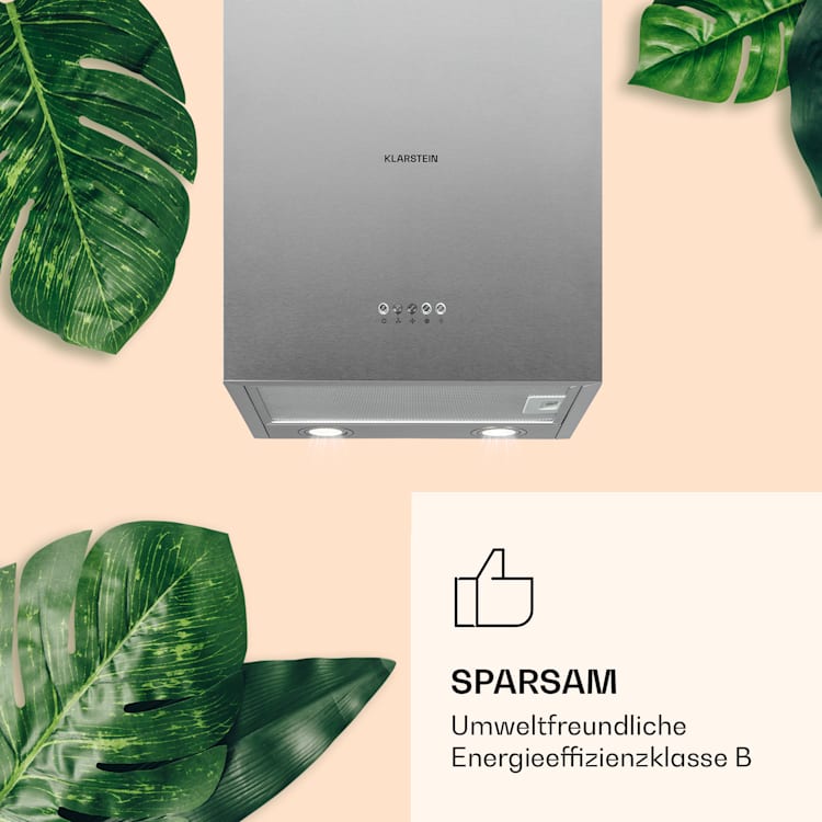Monumenta Wandabzugshaube Aluminium 559m³/h LED EEK B 40 cm | Silber