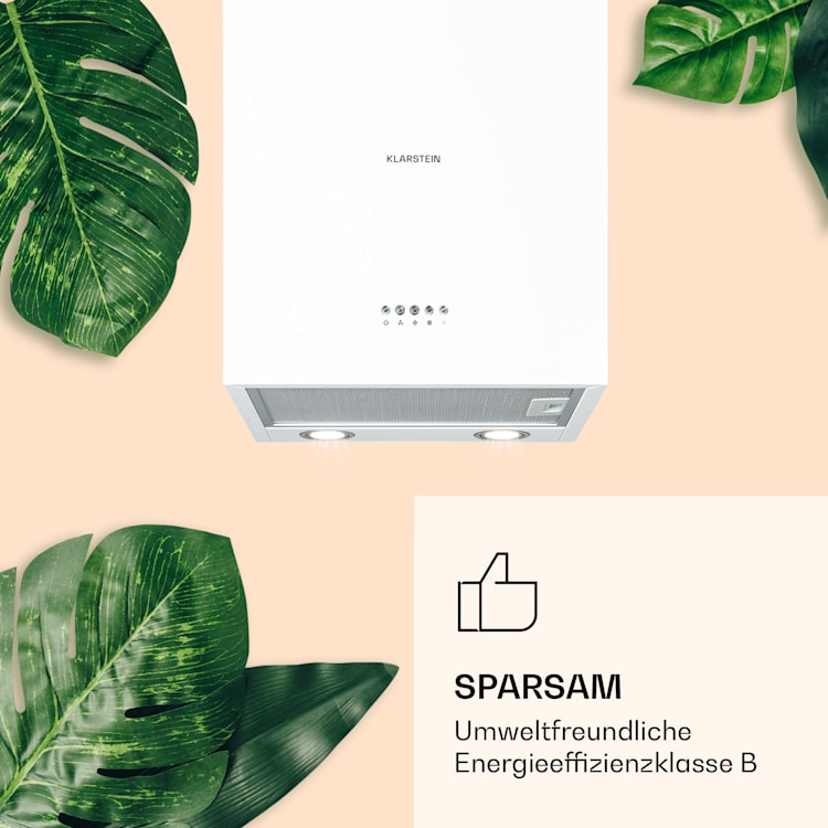 Monumenta Wandabzugshaube Aluminium 559m³/h LED EEK B 40 cm | Weiß