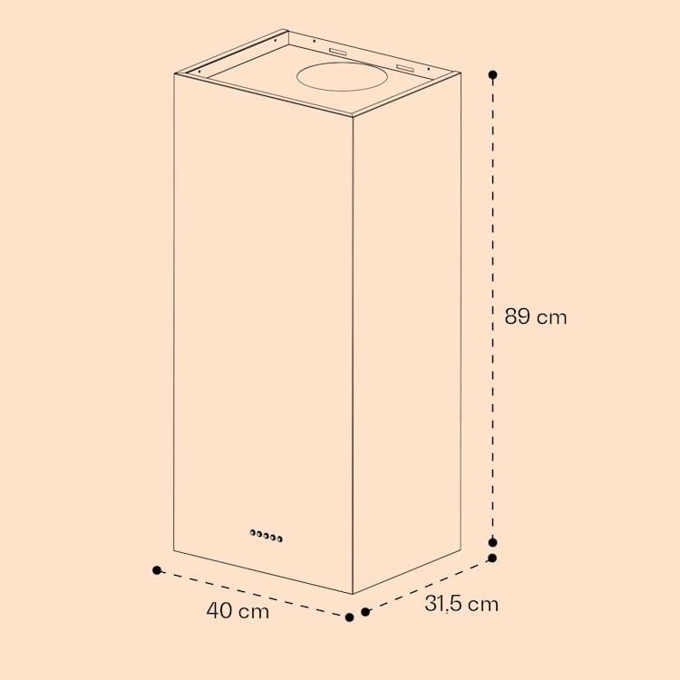 Monumenta Wandabzugshaube Aluminium 559m³/h LED EEK B 40 cm | Weiß