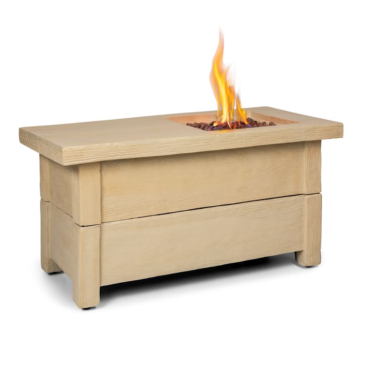 Corinth Gas-Feuerstelle 40.000BTU/13kW Abdeckung Edelstahlbrenner Beige