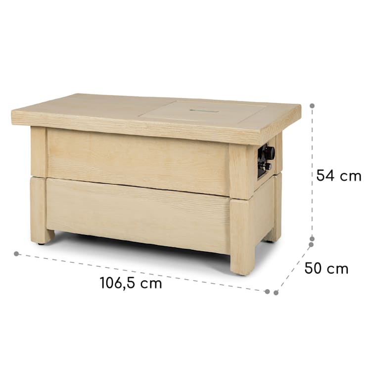 Corinth Gas-Feuerstelle 40.000BTU/13kW Abdeckung Edelstahlbrenner Beige
