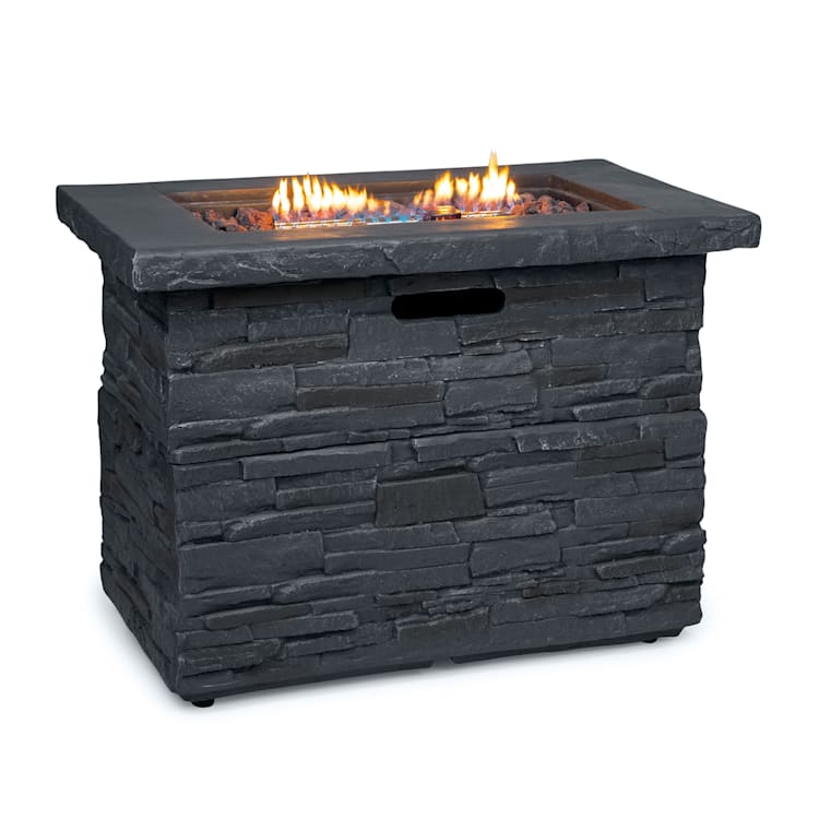 Anafi Gas-Feuerstelle 40.000BTU/13kW Abdeckung Edelstahlbrenner Dunkelgrau