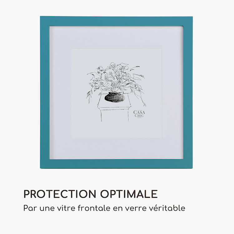 Clapton fotolijst vierkant 15 x 15 cm foto's passe-partout glas Turquoise