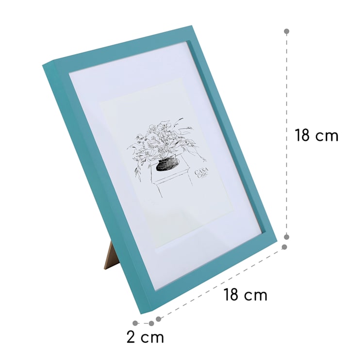 Clapton Bilderrahmen quadratisch 15 x 15 cm Fotos Passepartout Glas Türkis