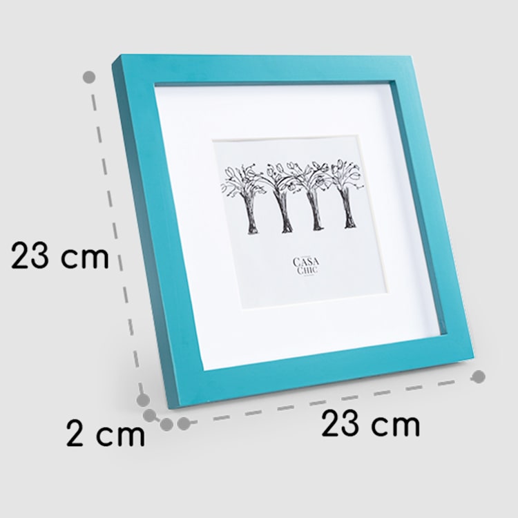 Clapton Bilderrahmen quadratisch 20 x 20 cm Fotos Passepartout Glas Türkis
