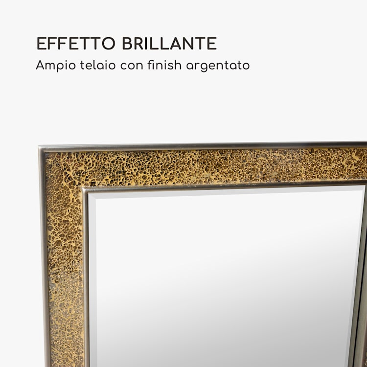 Watford specchio da parete, 90 x 60 cm, legno, piastrelle di vetro con effetto mosaico Oro