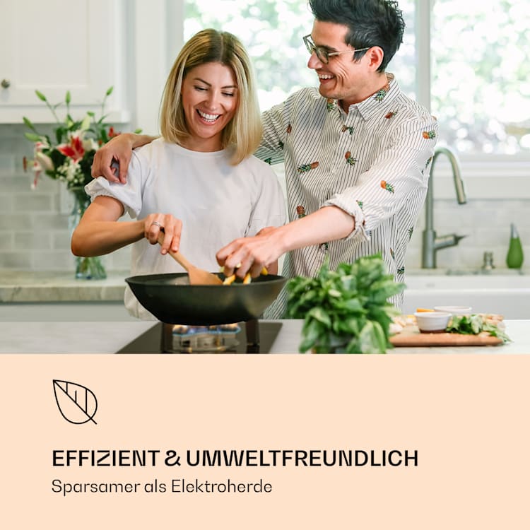 Trifecta 1 Gaskochfeld 1-flammig Starkbrenner Glaskeramik 1 Brenner | Schwarz