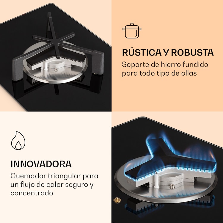 Trifecta 1 Placa de gas placa vitrocerámica de 1 quemador 1 quemador | Negro