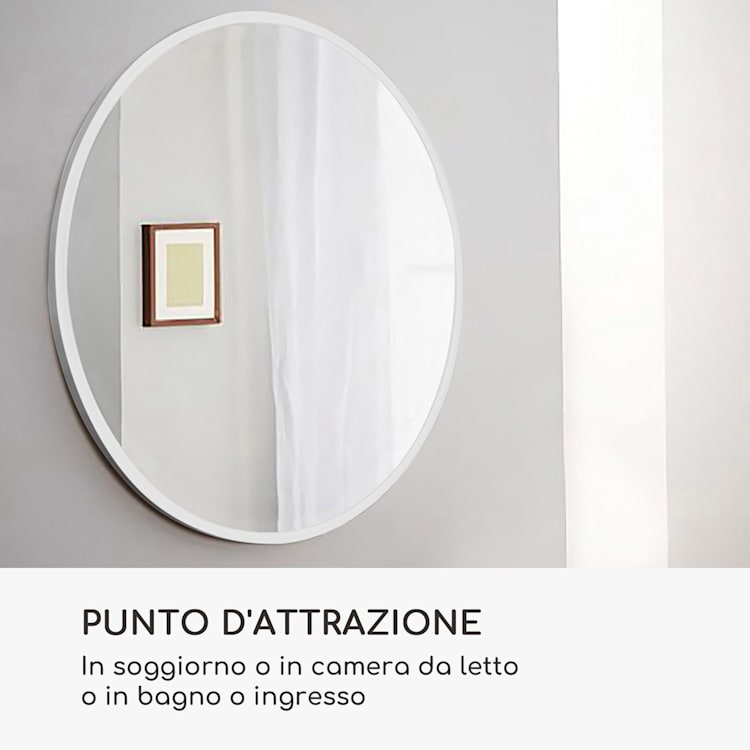 Fournier specchio da parete, cornice in metallo, rotondo, 58,8 x 58,8 cm