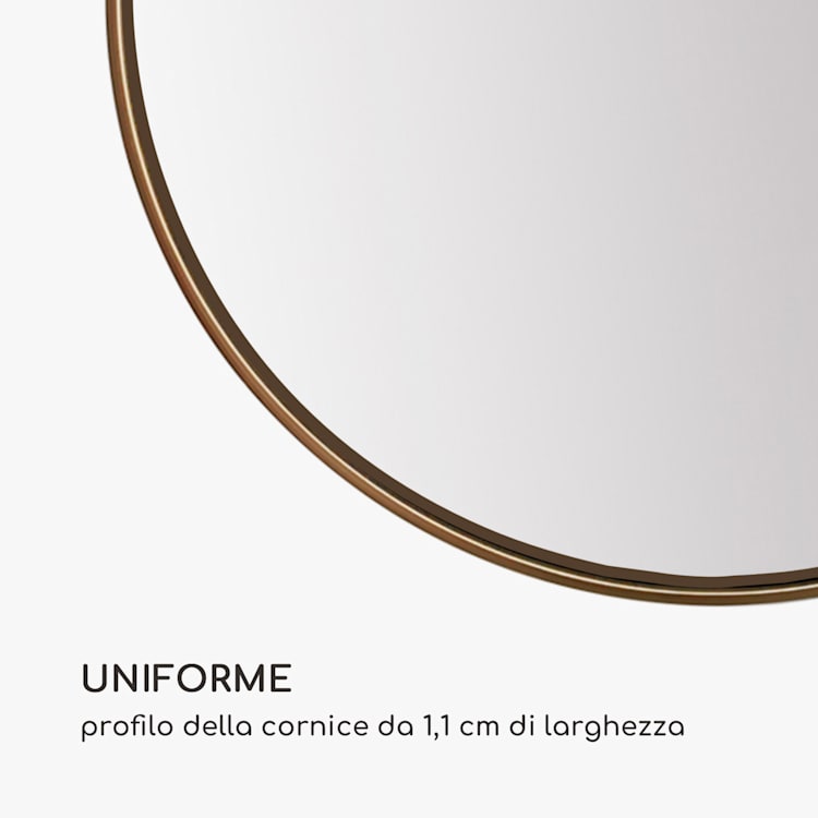 Fournier specchio da parete, cornice di metallo, rotondo, Ø 40 cm Oro