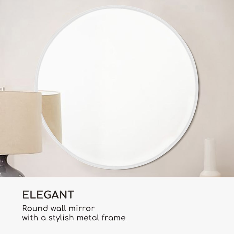 Miroir mural Fournier cadre métallique rond de 80 cm