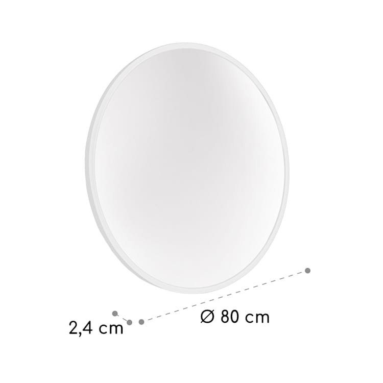 Miroir mural Fournier cadre métallique rond de 80 cm