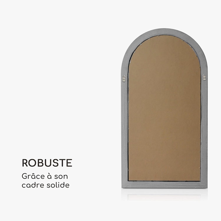 Miroir fenêtre de style français Savile 86 x 46 cm Gris