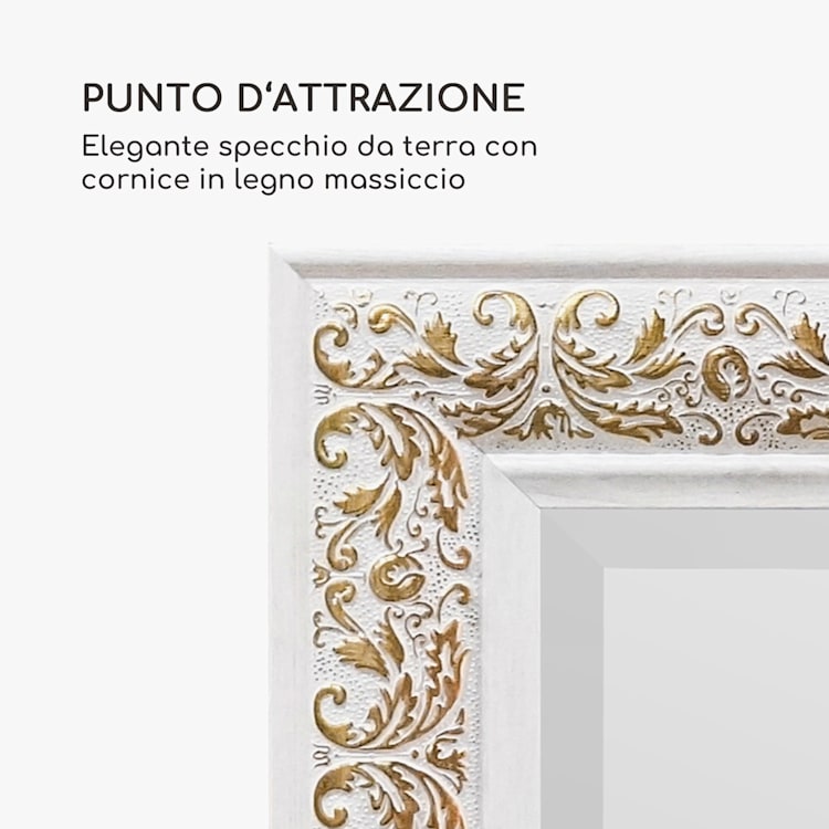 Greenford specchio, cornice di legno, rettangolare, 130 x 45 cm, vintage Oro