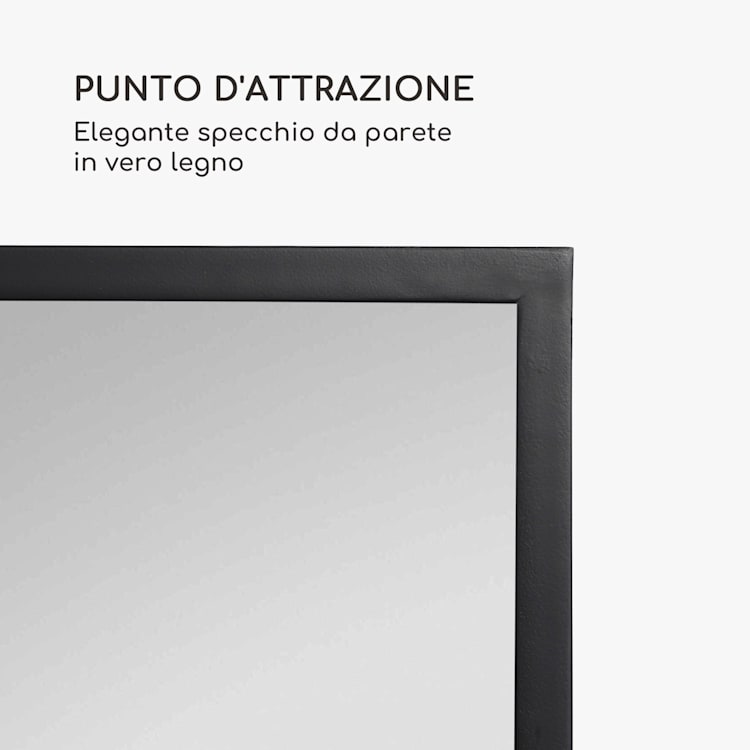 Luton specchio da parete, legno, rettangolare, 130 x 45 cm Nero