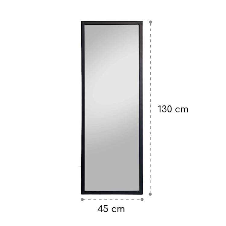 Luton Oglindă de perete din lemn veritabil dreptunghiulară 130 x 45 cm Negru