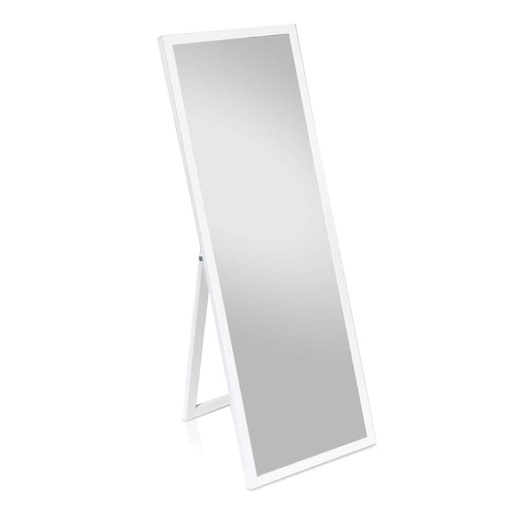 Luton wandspiegel echt hout rechthoekig 130 x 45 cm Wit