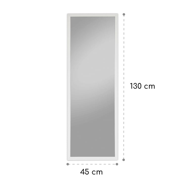 Luton wandspiegel echt hout rechthoekig 130 x 45 cm Wit