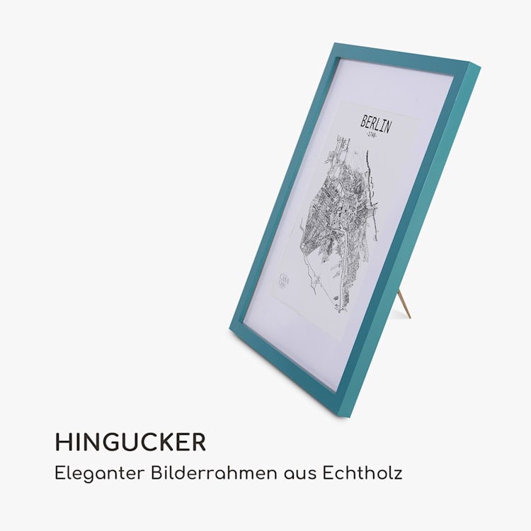 Finsbury Bilderrahmen rechteckig DIN A3 Fotos Passepartout Plexiglas Türkis