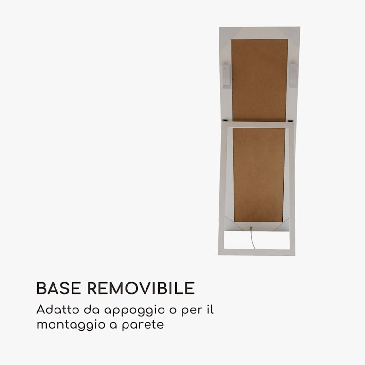 Ashford - Specchio da terra, cornice in legno massiccio, rettangolare, 130 x 45 cm Bianco