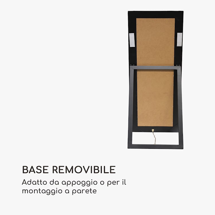 Ashford - Specchio da terra, cornice in legno massiccio, rettangolare, 130 x 45 cm Nero