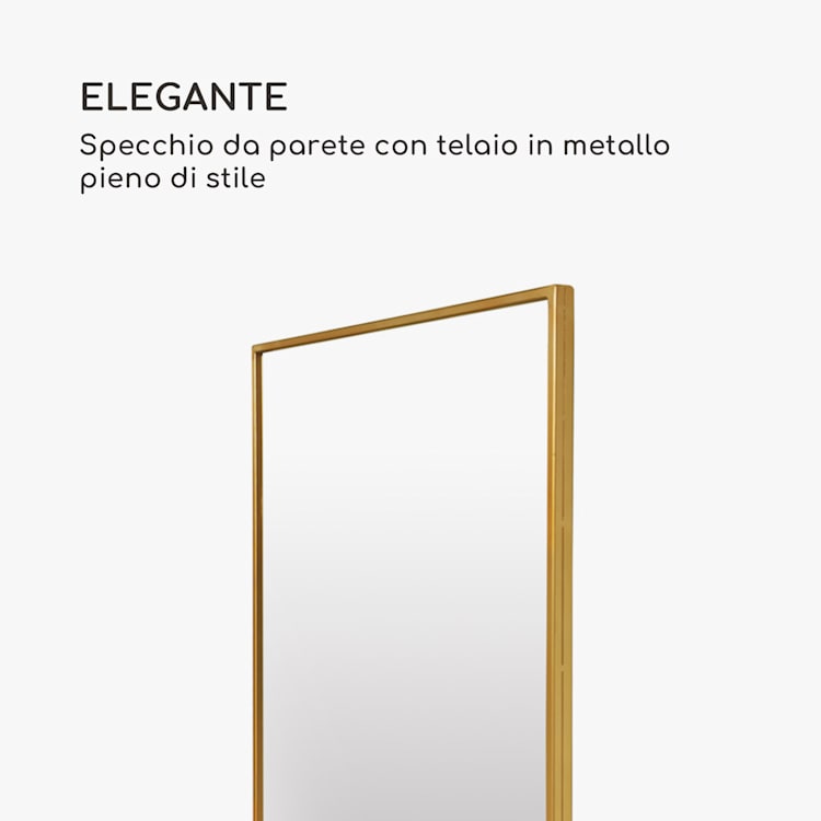 Croxley specchio da parete, cornice di metallo, rettangolare, 90 x 60 cm