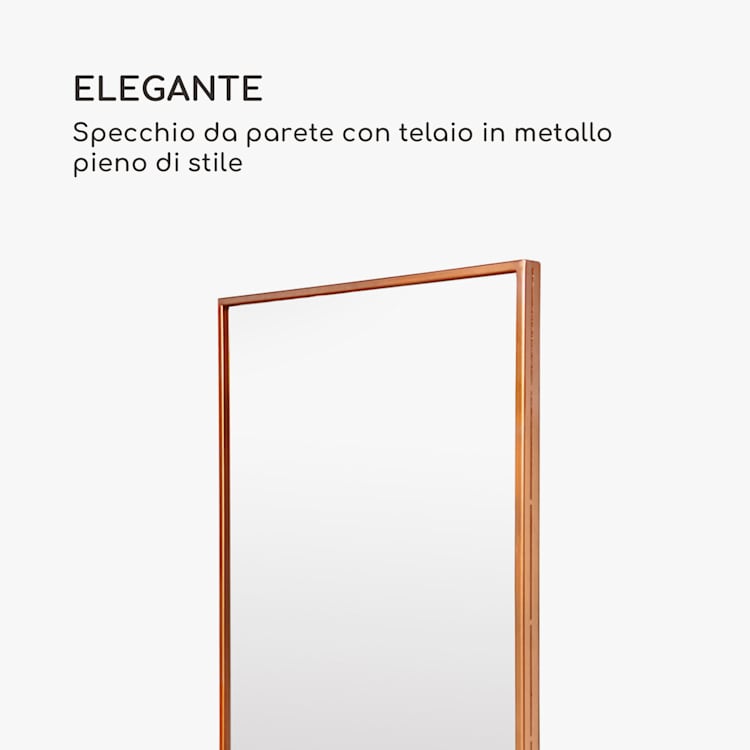 Croxley specchio da parete, cornice di metallo, rettangolare, 90 x 60 cm