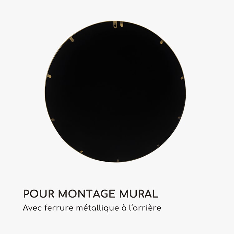 Miroir mural Berkeley cadre métallique rond 80 cm de diamètre design à branches Doré
