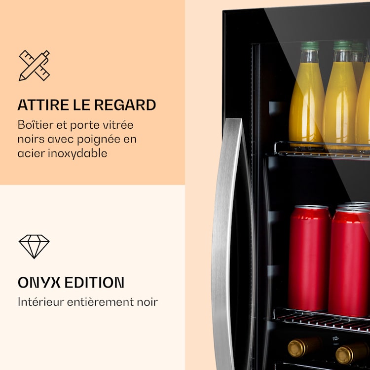 Beersafe 5XL koelkast 148 liter 3 plateaus glazen panoramadeur roestvrij staal 148 ltr | Onyx