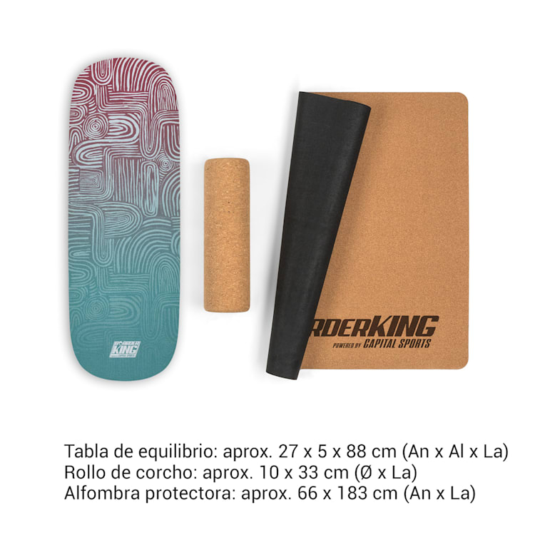 Tabla de equilibrio interior Flow + Esterilla + Rollo madera / corcho Arcs
