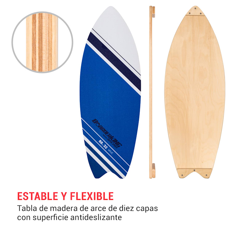Indoorboard Wave Tabla de equilibro + Esterilla + Rodillo Madera/Corcho Linear