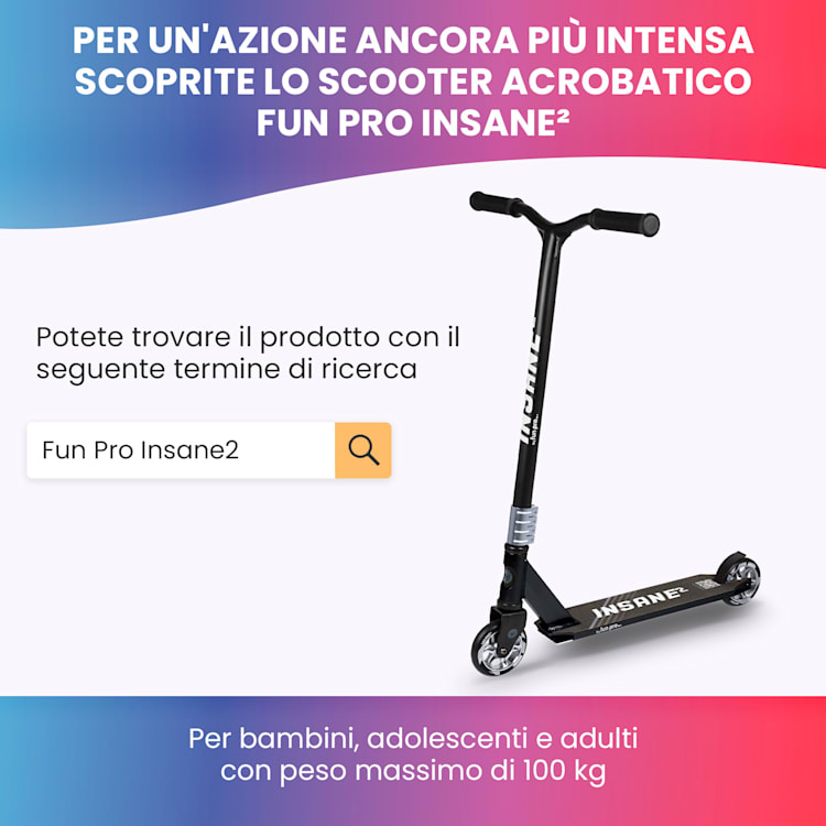 FIVE Deluxe monopattino, LED, a partire dai 10 anni, pieghevole, altezza regolabile, cinghia di trasporto, freno ad attrito