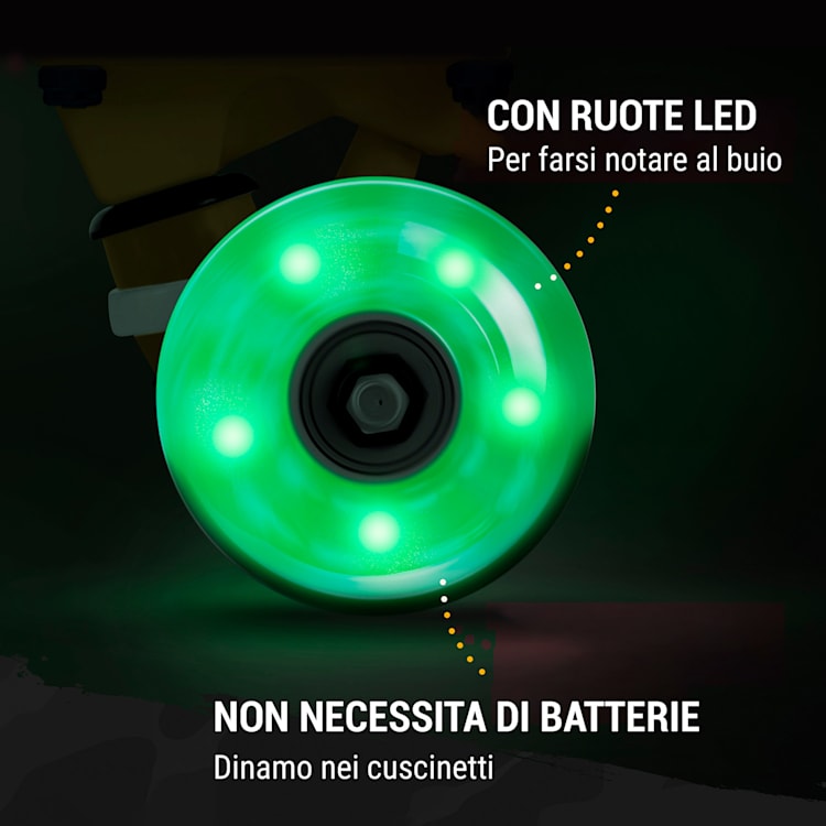 Mini Cruiser skateboard, trickboard, tavola in PP, 100kg, ruote a LED, PU, durezza: 88A