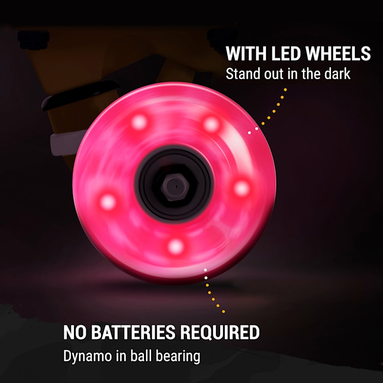 Mini Cruiser skateboard trickboard PP board 100 kg led wielen PU hardheid: 88A Geel | Paars
