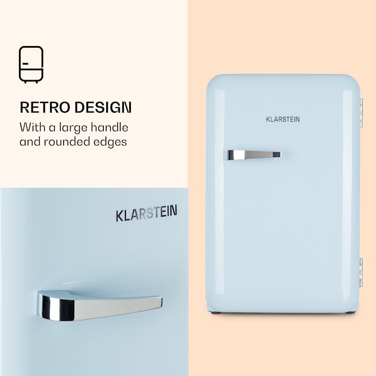 Frigorífico retro Audrey 70 Litros 3 Prateleiras 2 Compartimentos de porta Iluminação Interior 70 L | Azul Pastel
