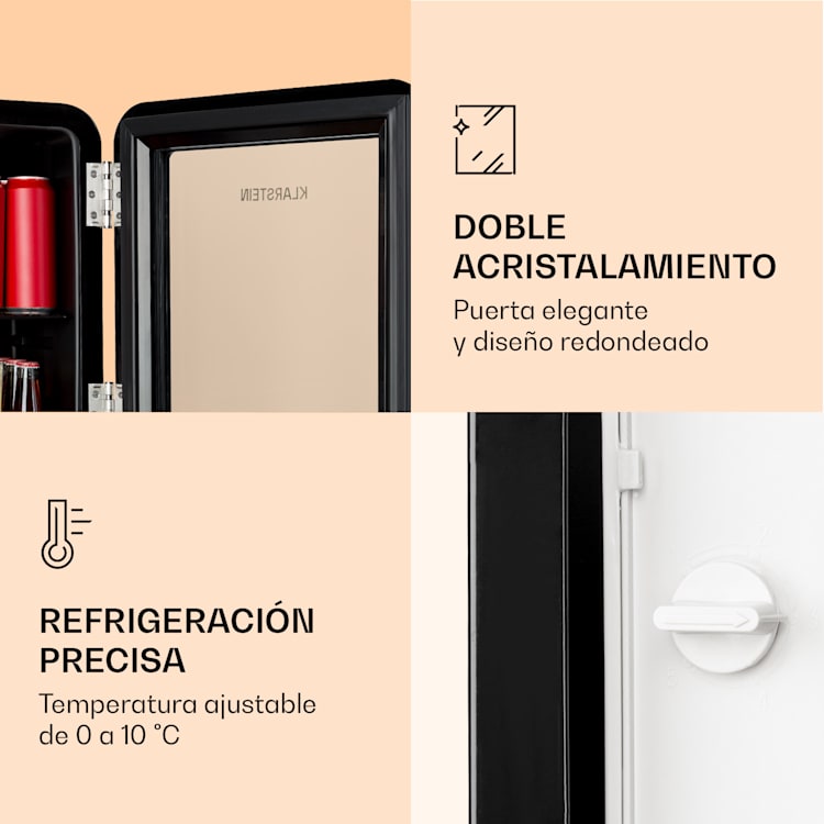 PopLife - Frigorifero per bevande, 0-10°C, design rétro 48 Ltr | Nero