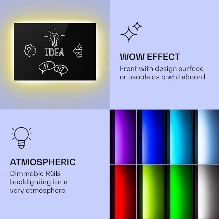 Mojave 750 smart ohrievač 2 v 1 Infračervený Konvektor 85x60cm 750W RGB osvetlenie 750 W (60 x 85 cm) | Čierna